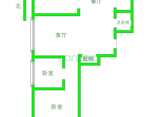 亢龙骏景D区 3室1厅 南 北-户型图