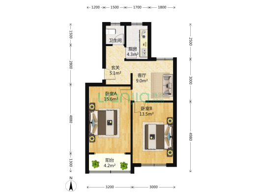 森安苑 2室1厅1卫 73平方