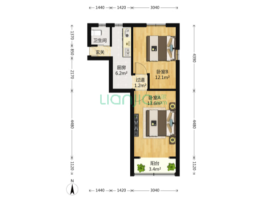 靖宇中路8弄 2室0厅1卫 50平方
