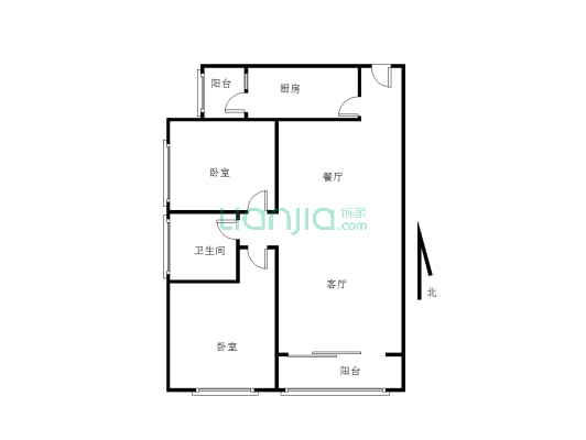 八二一小区  2室2厅 房东因工作调动急售 价格可-户型图