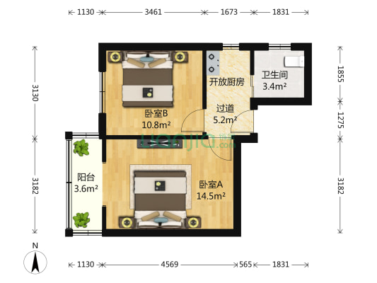 北西家大塘 2室0厅1卫 48平方