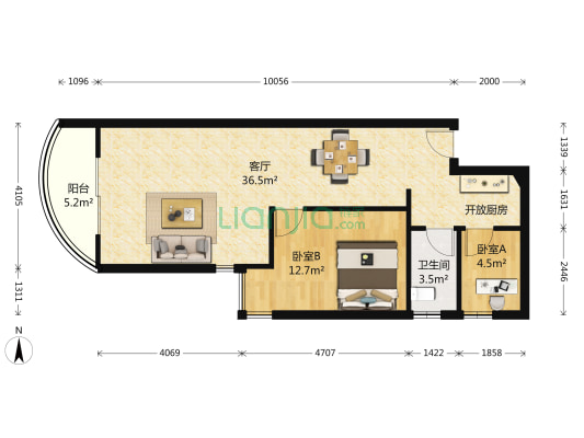 宝华海景公寓 2室1厅1卫 101平方