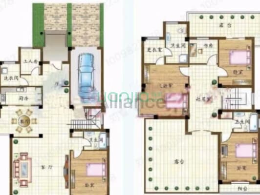 温莎独栋别墅 带大院子精装修 业主靠谱出售 看房方便-户型图