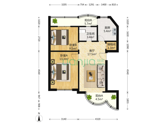 赵江路31弄 2室1厅1卫 0平方