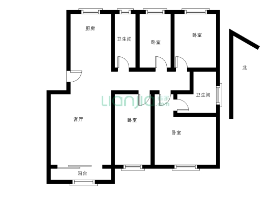 此房为4室位置好户型方正有证可按揭-户型图