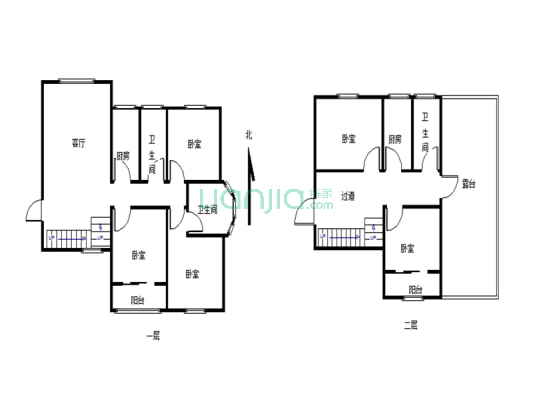 此房温莎尙郡，五室三厅三卫，此房是复式，上下两层，-户型图