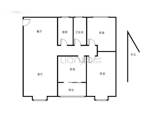 产权在手房子楼层三楼  三室两厅-户型图