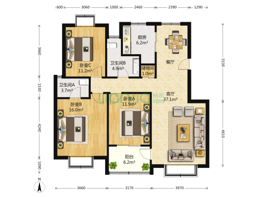 群星苑五区 3室2厅2卫 0平方