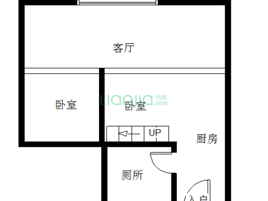 上江北 邦泰公馆一室一厅一厨一卫-户型图