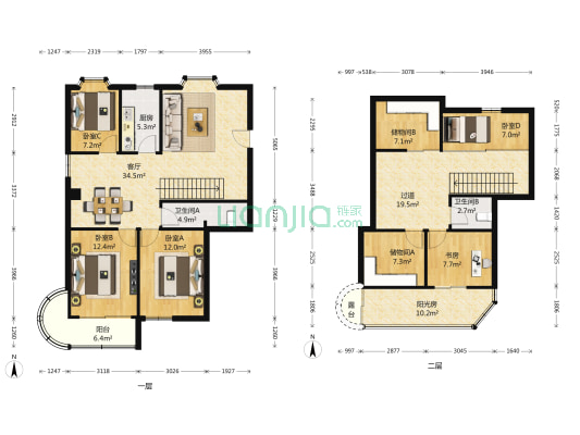 雯锦雅苑 5室1厅2卫 144平方