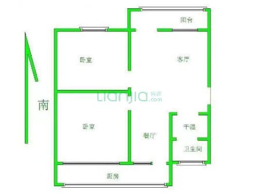 迎宾小区 2室2厅 南 北-户型图