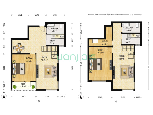 雍华阁 2室2厅2卫 182平方