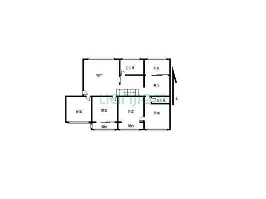 南江二期房子普通装修.步梯三楼，四室两厅两卫一厨，-户型图