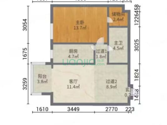 南关电梯房，精装正规一居，业主急售-户型图