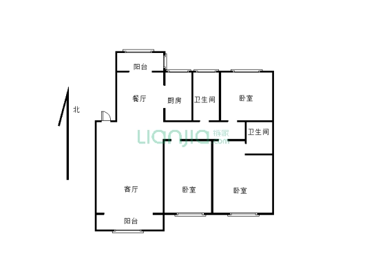 西华现代城小区3-2-1-2 132.50m²-户型图