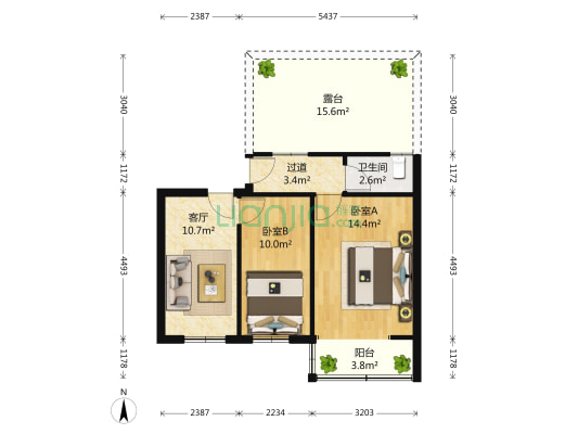 居安里 2室1厅1卫 52平方