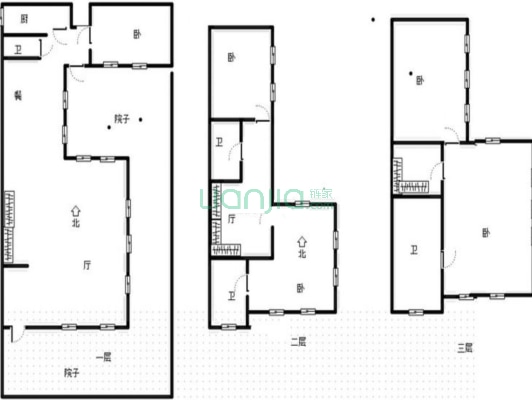 京都颐和城爱丁堡 联排边户大院子 南入户-户型图