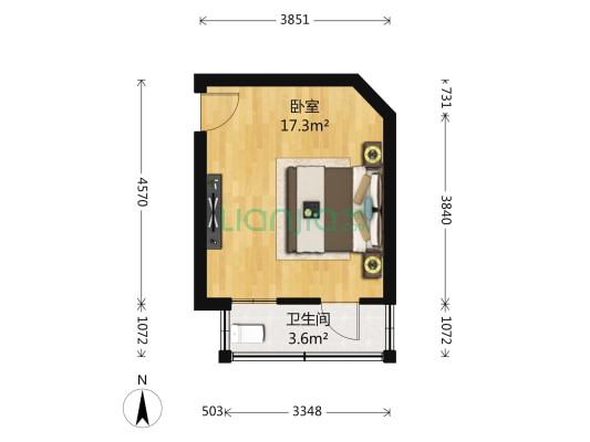 宁静里(锦州道) 1室0厅1卫 42平方