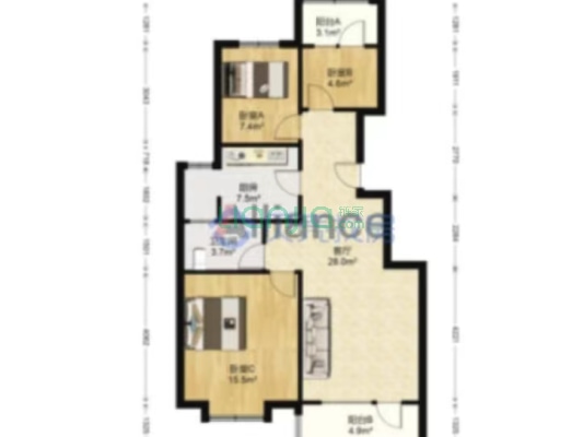 业主诚意出售，房子楼层好，。。。-户型图