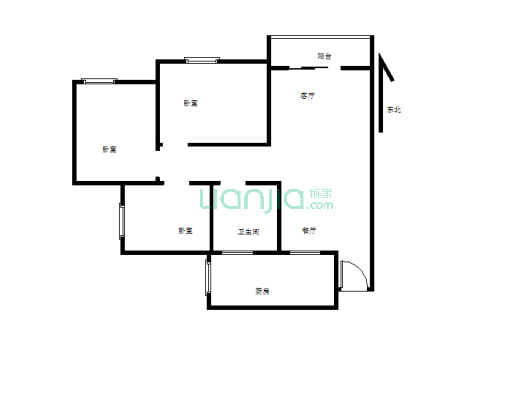 鹭湖宫紧凑型三房，低总价，房东诚心出售，看房方便-户型图