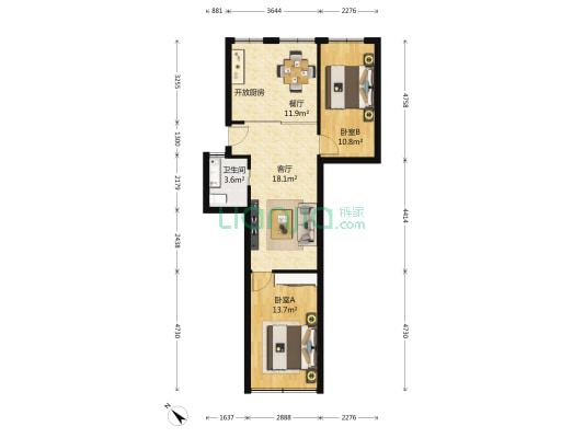 汉中门外大街203号 2室2厅1卫 83平方