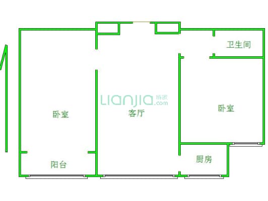 钻石小区 2室1厅 南 北-户型图