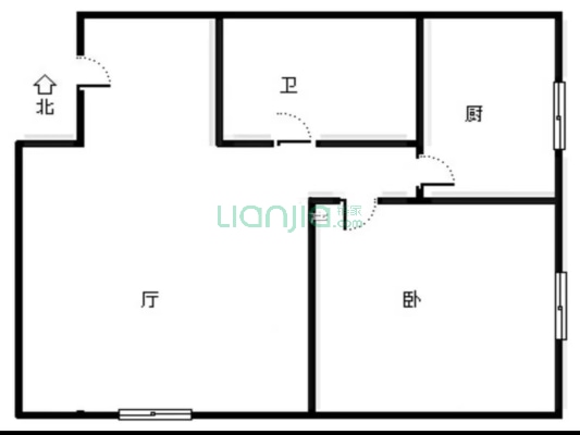 水岸花城 1室1厅 59平米-户型图