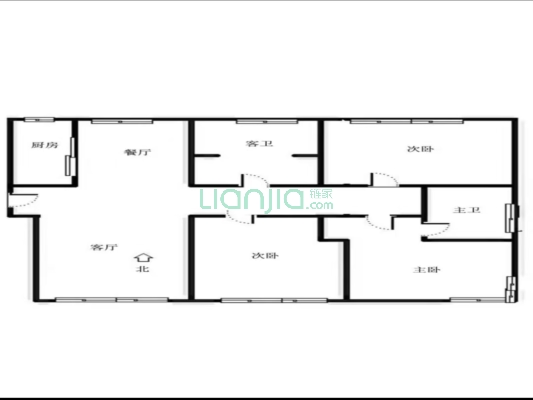 少有的南北通透大三居，业主诚心出售，中高层-户型图