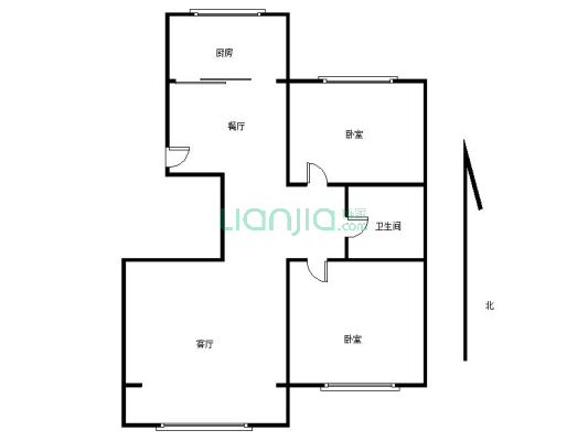 和谐家园2-2-1-1 93.87m² 简单装修-户型图