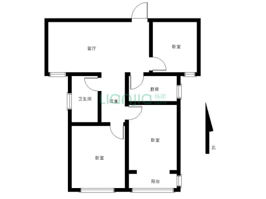三室两厅 精装修 可以直接入住-户型图