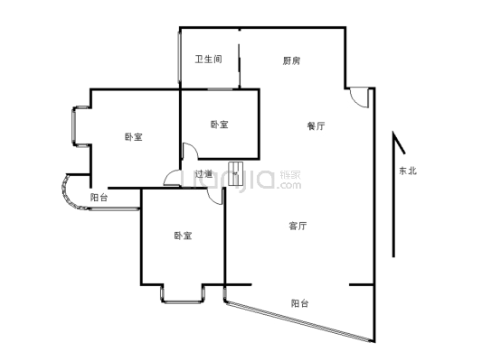 滨江路电梯三房业主诚心出售，产权满2年看房方便-户型图
