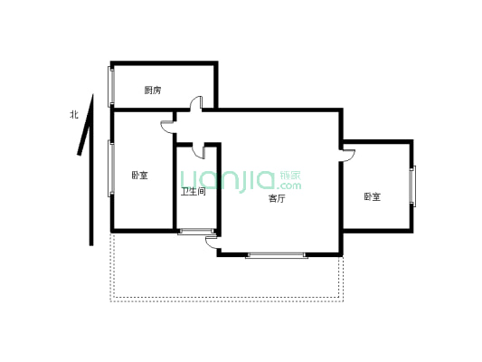 永茂水岸国际一期电梯3楼房证满二南北通透拎包入住-户型图