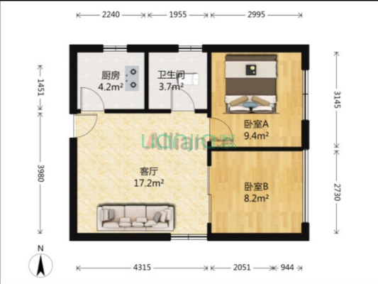 地铁3公里  户型通透 采光好