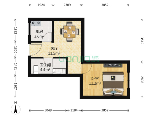 甘泉小区 1室1厅1卫 41平方