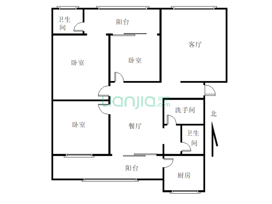 广元市城乡规划局宿舍 3室2厅 东-户型图