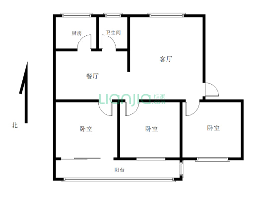 3室2厅 交通便利 小区环境干净舒适 适合居住-户型图
