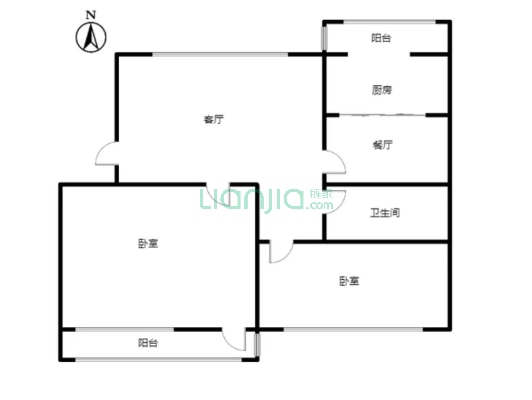 教育局家属院正规小两居 业主着急出售-户型图
