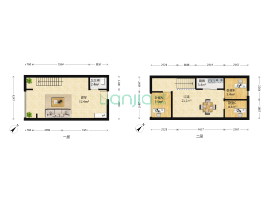 大同方 3室1厅1卫 95平方