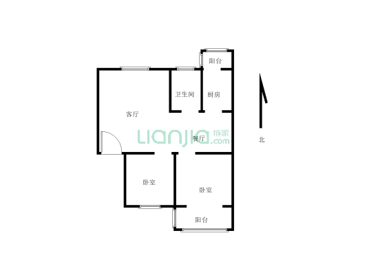 玉兰花园 低楼层 纯毛坯 可随意装修-户型图