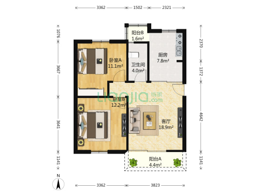 光大村 2室1厅1卫 72平方