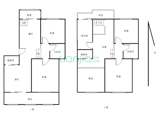 江南世家，6+7复式165平4室 有证可贷款,仅64.5万-户型图