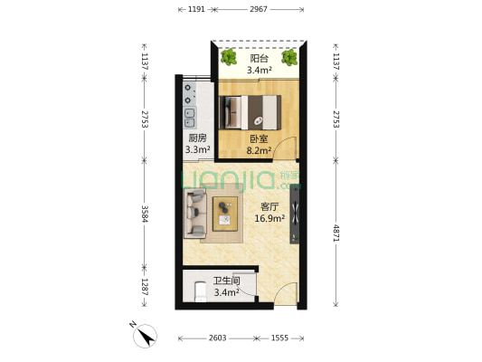 文庙前街67号 1室1厅1卫 49平方