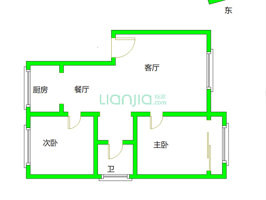 全明格局大两居 采光好 视野好 带小仓储房-户型图