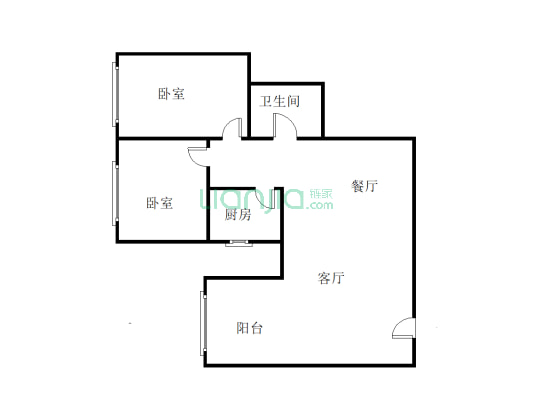 汇元新天地 2室2厅 西-户型图