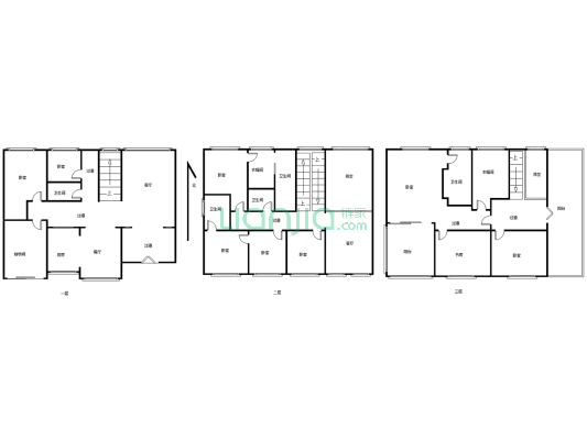 独栋别墅 三层 装修了200W 面积接近一亩地-户型图