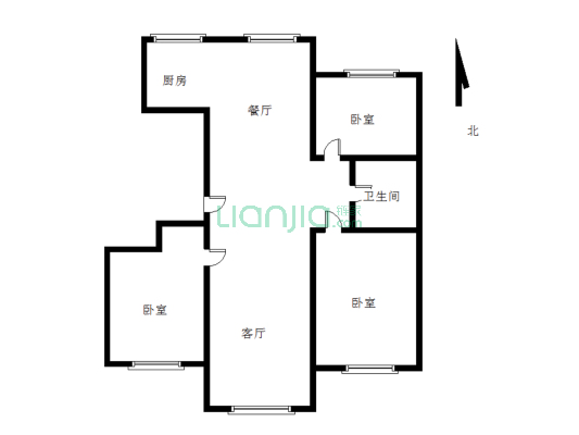 富山嘉苑小区   房子是大三阳飞机户型   楼层好-户型图