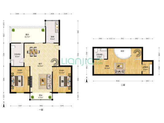 潼港兴高苑 2室1厅2卫 116平方