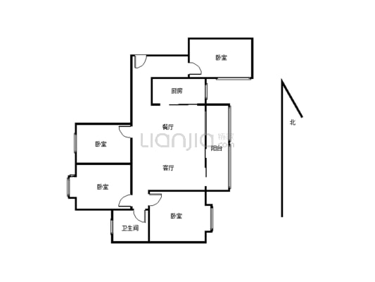 城北大小区 4室2厅 小区环境干净舒适 适合居住-户型图
