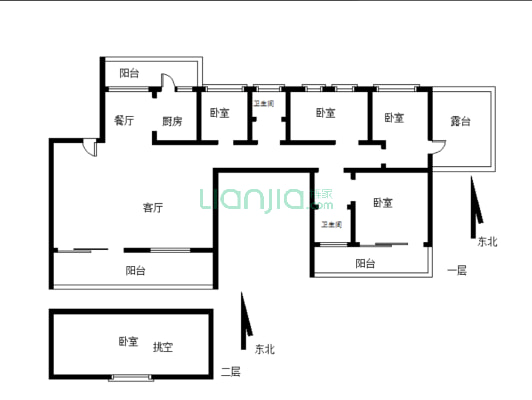 丽雅江辰 带私家花园 楼中楼 使用面积大-户型图