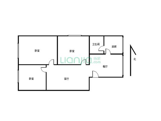 飞虹街 3室2厅 交通便利 小区环境干净舒适 适合居住-户型图